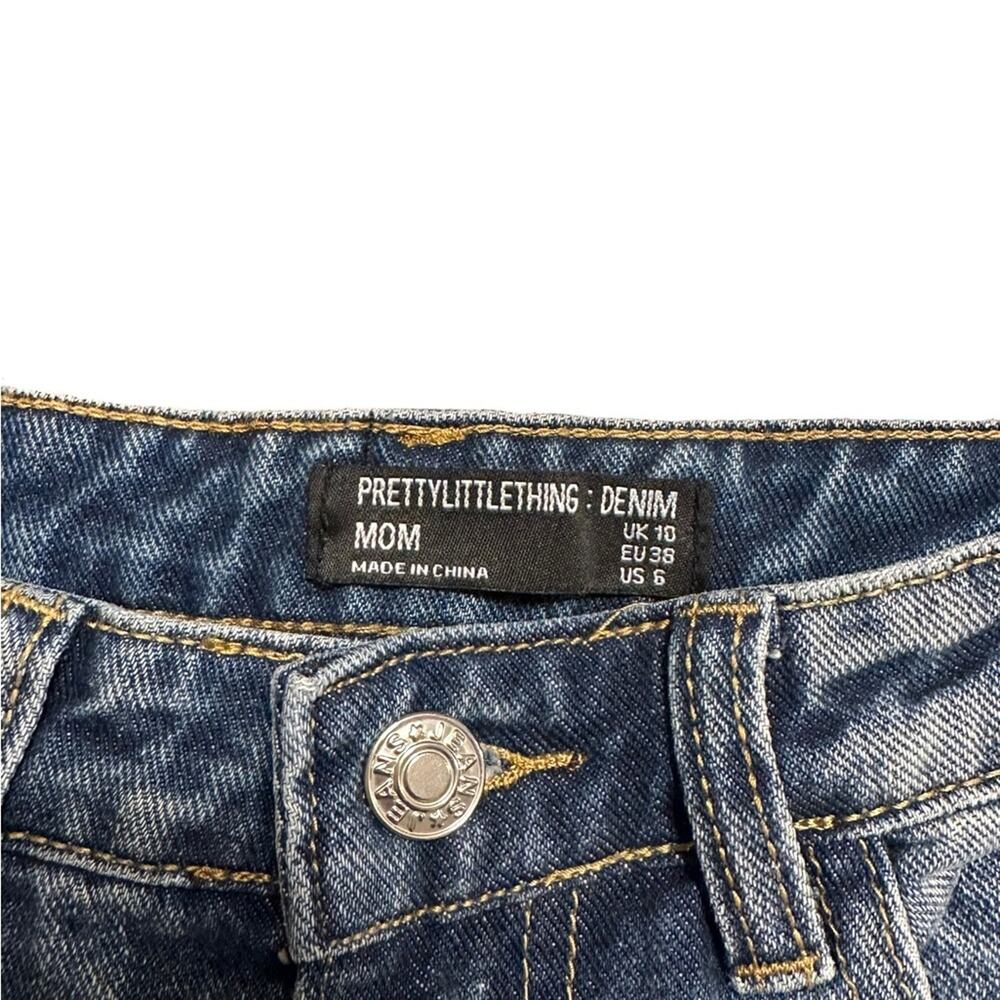 PrettyLittleThing Mom Jeans Distressed Size 6 - Picture 3 of 8